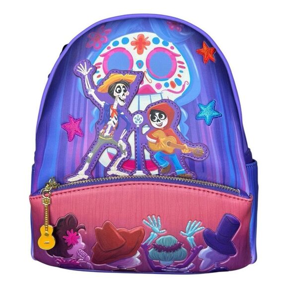NEW Loungefly Pixar Moments Coco Miguel and Hector Performance Mini Backpack - Picture 1 of 12